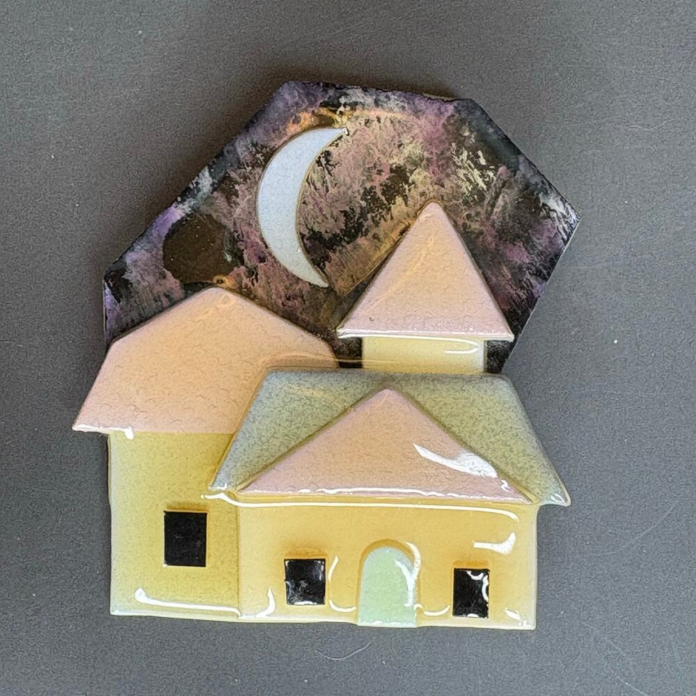 Lucinda House Brooch with Moon Large 2.25"